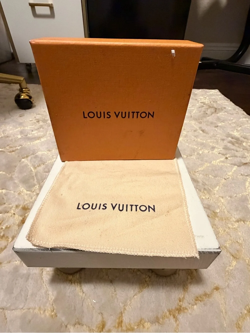 BRAND NEW- Louis Vuitton Navy Checkered Logo Folding Wallet
